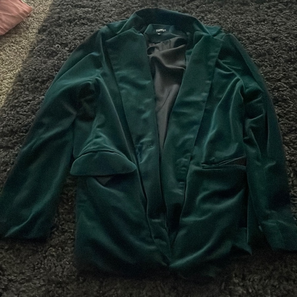 Green Velvet Blazer